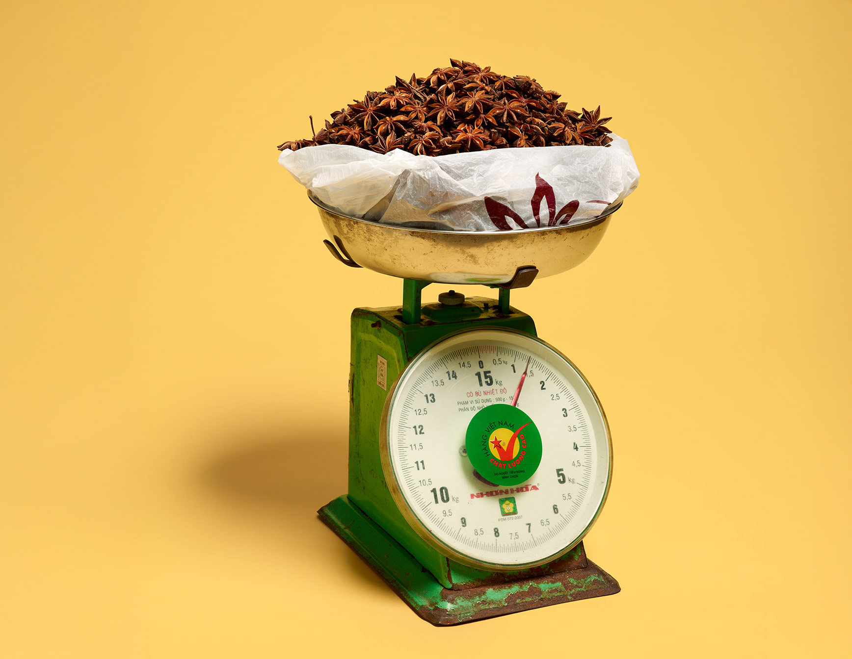 A classic mechanical scales with star anise