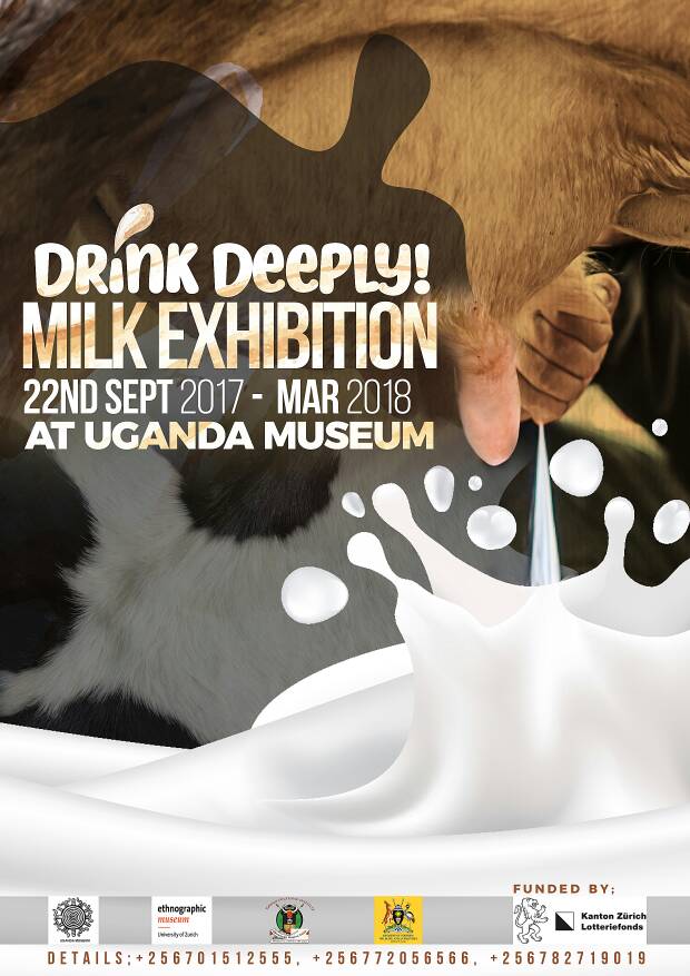 Flyer zur Ausstellung "Drink Deeply! Milk Exhibition" im Uganda National Museum